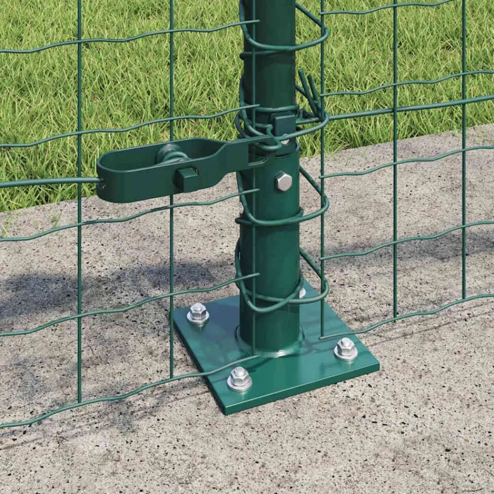 Tuinafscheidingen*vidaXL Afrasteringspaal 13 pcs Staal Groen