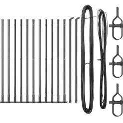 Tuinafscheidingen*vidaXL Afrasteringspaal 13 pcs Staal Grijs