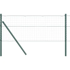 Tuinafscheidingen*vidaXL Afrasteringspaal 13 pcs Staal Groen