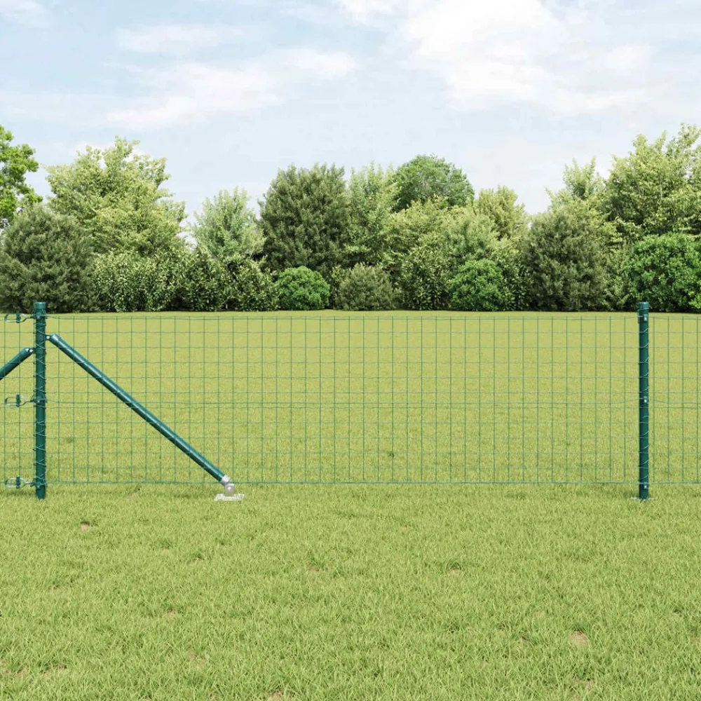 Tuinafscheidingen*vidaXL Afrasteringspaal 26 pcs Grijs 3,2 x 3,2 x 105 cm Groen