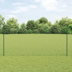 Afrasteringspaal 22 pcs Groen 200 cm Staal>vidaXL Discount