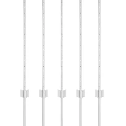 Tuinafscheidingen*vidaXL Afrasteringspaal 5 pcs Zilver 80 cm Staal Ge galvaniseerd staal/zwart