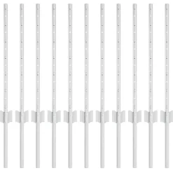 Tuinafscheidingen*vidaXL Afrasteringspaal 11 pcs Zilver 60 cm Staal Ge galvaniseerd staal/zwart