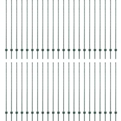 Tuinafscheidingen*vidaXL Afrasteringspaal 44 pcs Groen 200 cm Staal Staal/groen