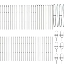 Afrasteringspaal 52 pcs Grijs 3,2 x 3,2 x 80 cm><noscript><img width=