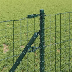 Tuinafscheidingen*vidaXL Afrasteringspaal 7 pcs Staal Groen