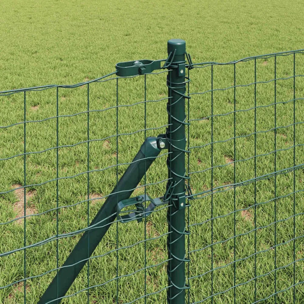 Tuinafscheidingen*vidaXL Afrasteringspaal 7 pcs Staal Groen