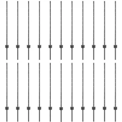 Afrasteringspaal 22 pcs Grijs 140 cm Staal>vidaXL Best