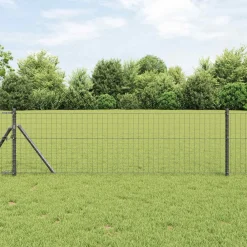 Tuinafscheidingen*vidaXL Afrasteringspaal 2 pcs 50 cm Poedergecoat staal Grijs