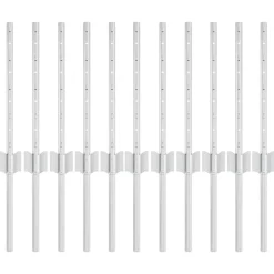 Tuinafscheidingen*vidaXL Afrasteringspaal 11 pcs Zilver 40 cm Staal Ge galvaniseerd staal/zwart
