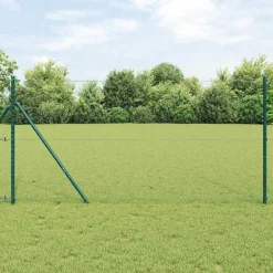 Tuinafscheidingen*vidaXL Afrasteringspaal Groen 25 x 1 m (25 mm gaas) Staal Donkergroen