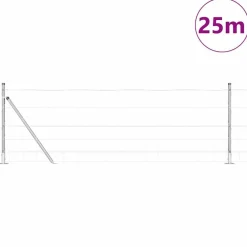Afrasteringspaal Gegalvaniseerd 25 x 0,8 m Staal><noscript><img width=