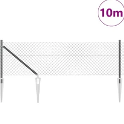 Tuinafscheidingen*vidaXL Afrasteringspaal 10 x 0,4 m (40 x 40 mm gaas) Grijs