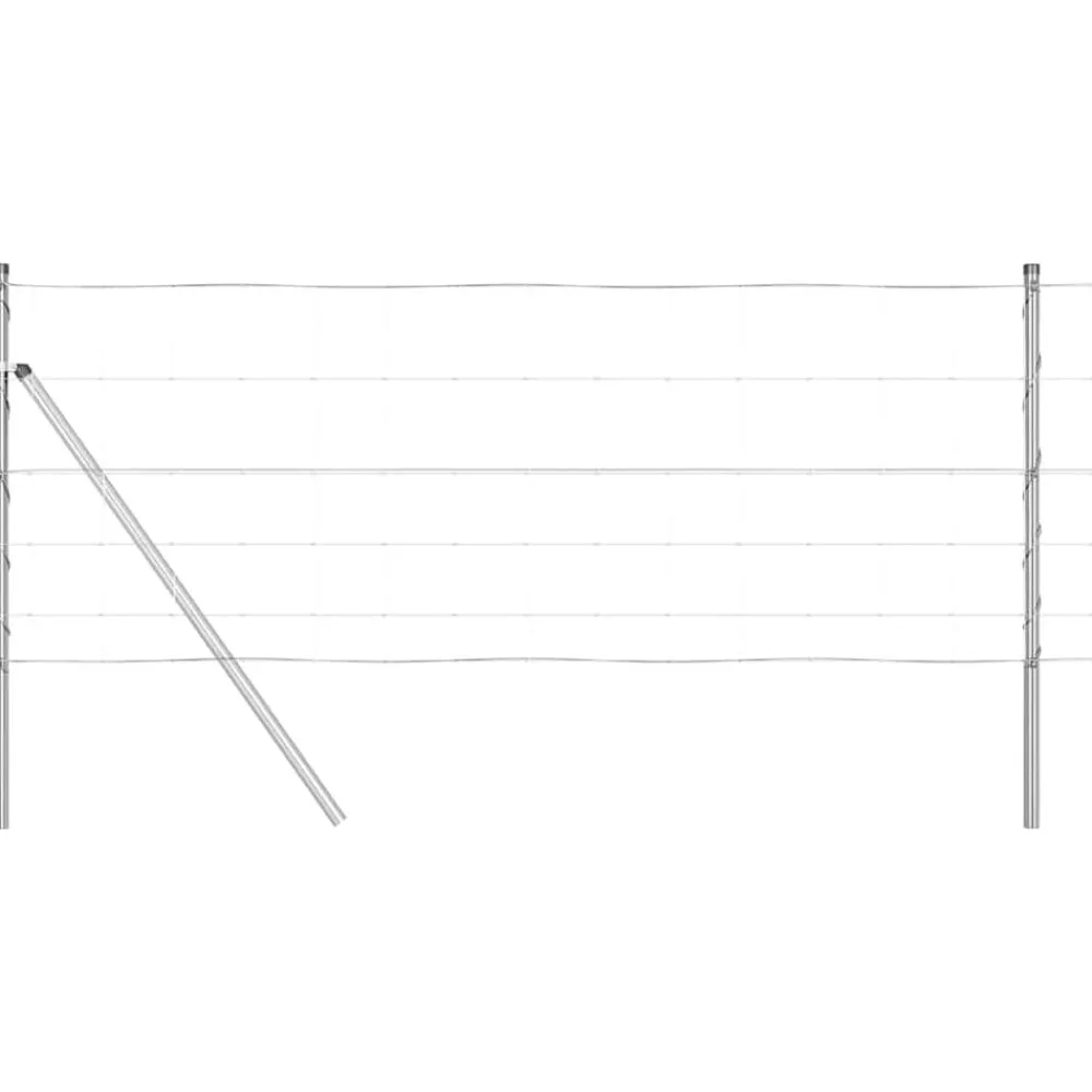 Tuinafscheidingen*vidaXL Afrasteringspaal Gegalvaniseerd 25 x 0,8 m Staal