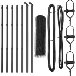 Afrasteringspaal 10 x 0,4 m (13 mm gaas) Staal en PVC>vidaXL Sale