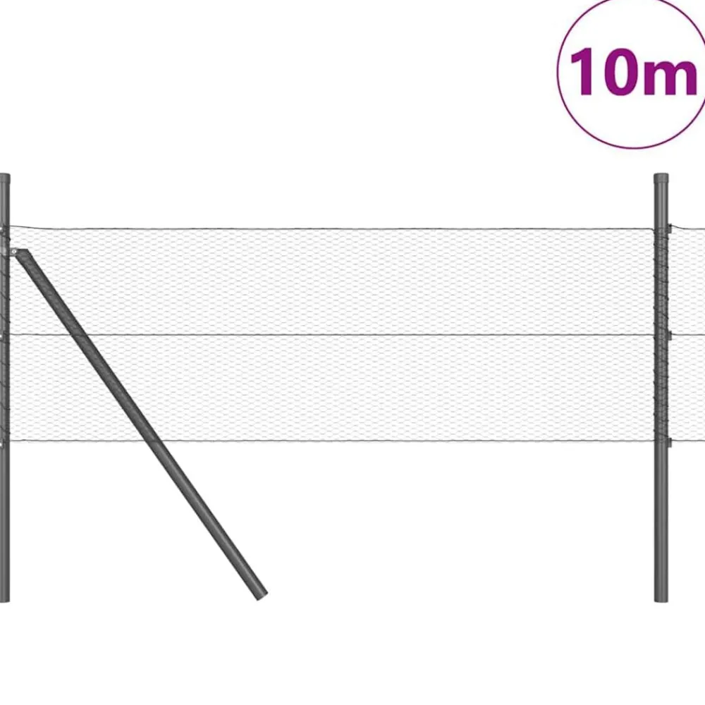 Afrasteringspaal 10 x 0,4 m (13 mm gaas) Staal en PVC>vidaXL Sale
