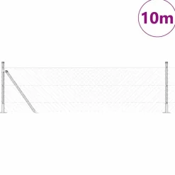 Afrasteringspaal Zilver 10 x 0,4 m (40 x 40 mm gaas) Staal><noscript><img width=