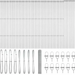 Tuinafscheidingen*vidaXL Afrasteringspaal Zilver 100 x 1,2 m (25 mm gaas) Staal Ge&euml;galvaniseerd staal