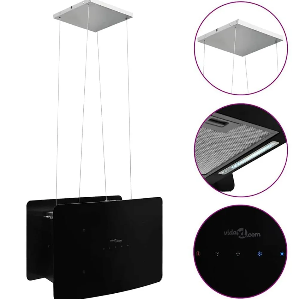 Keuken & Eetkamer*vidaXL Afzuigkap hangend met aanraaksensor LCD gehard glas