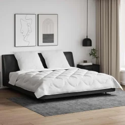 All-season dekbed met kussen 3 pcs Wit Microvezel>vidaXL