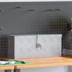 Bouwbeslag*vidaXL Aluminium kist 48,5x14x20 cm kleurig Zilver