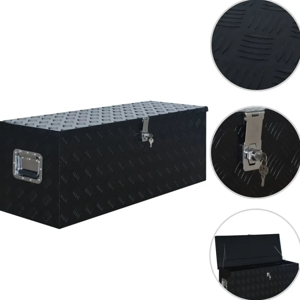 Aluminium kist 1085x370x400 mm zwart>vidaXL Hot