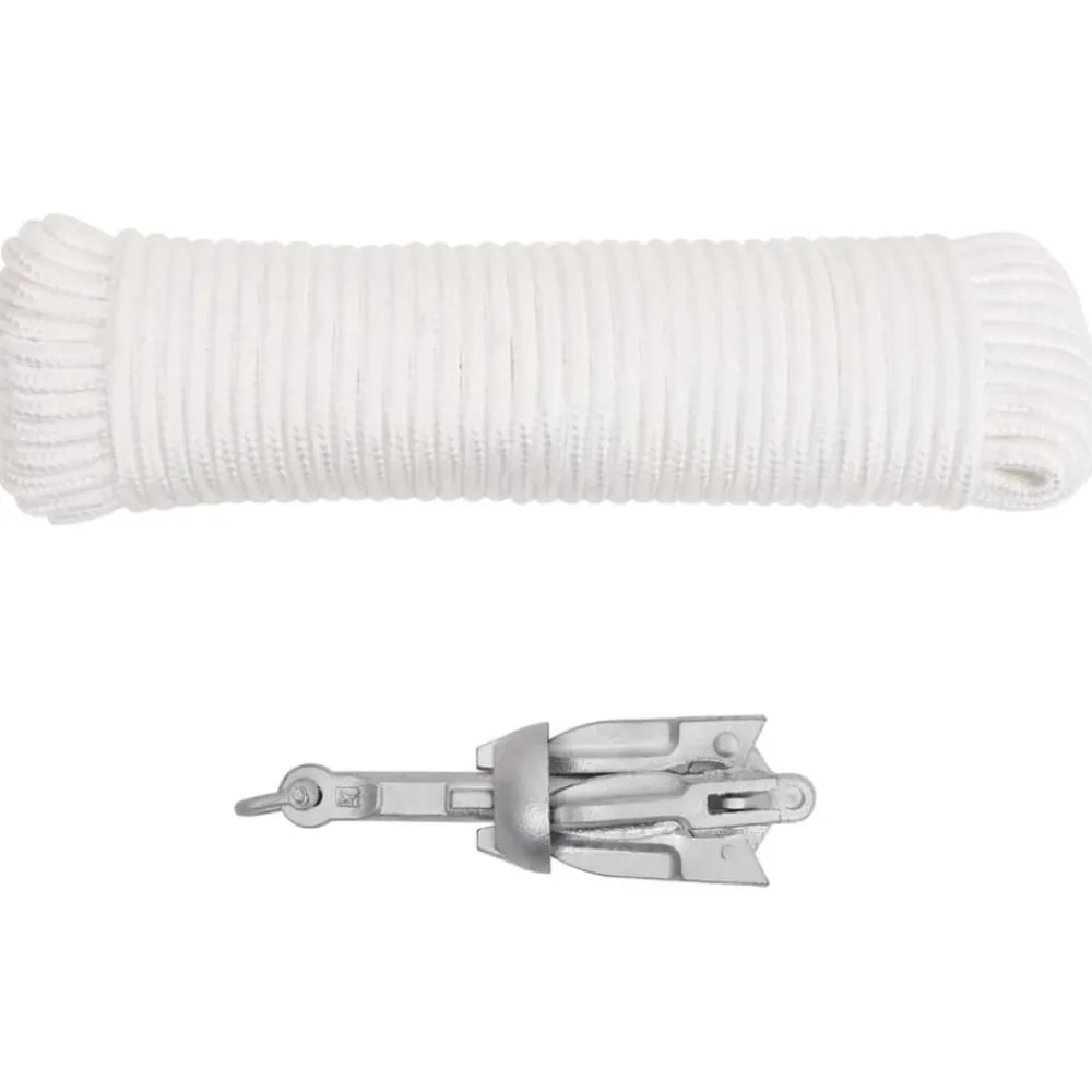 Anker met touw inklapbaar 0,7 kg thermisch verzinkt gietijzer>vidaXL Online