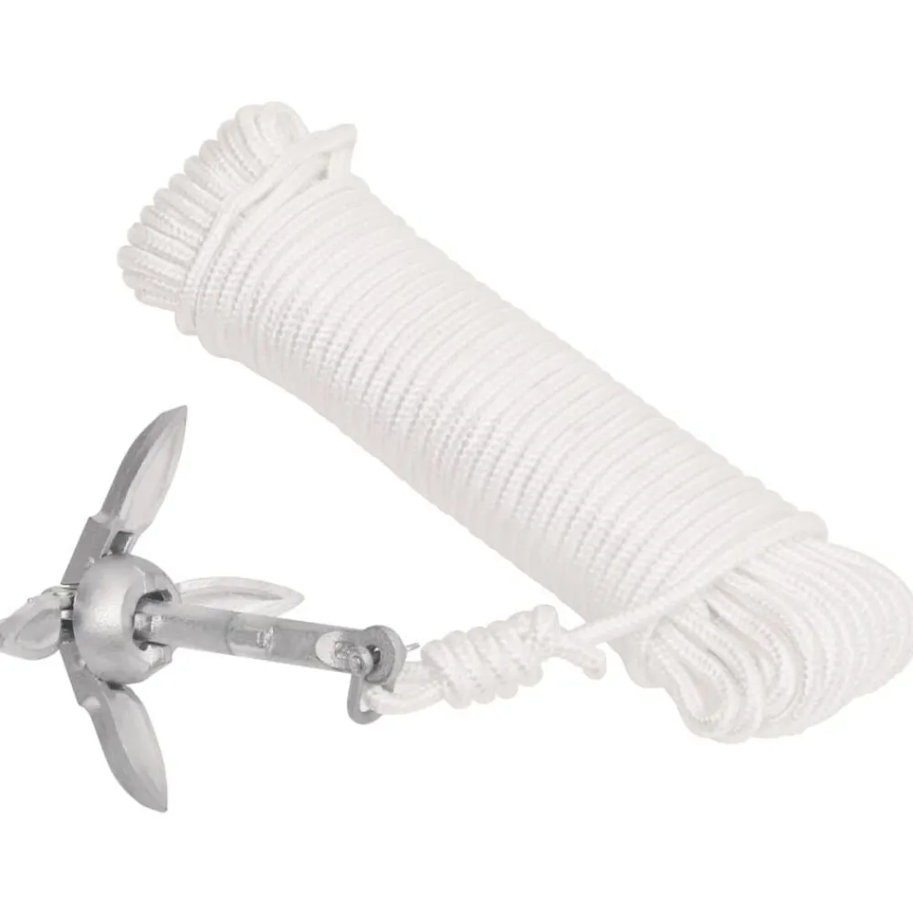 Anker met touw inklapbaar 0,7 kg thermisch verzinkt gietijzer>vidaXL Online