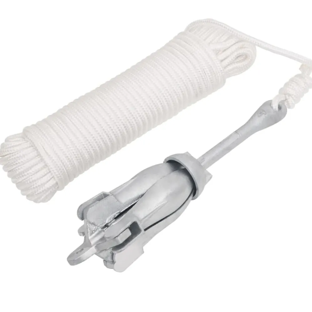Voertuigonderdelen & -Accessoires*vidaXL Anker met touw inklapbaar 3,2 kg smeedijzer zilverkleurig