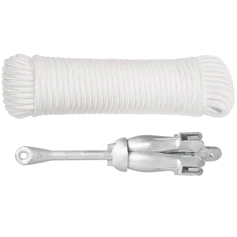 Voertuigonderdelen & -Accessoires*vidaXL Anker met touw inklapbaar 3,2 kg smeedijzer zilverkleurig