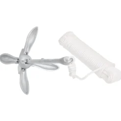 Voertuigonderdelen & -Accessoires*vidaXL Anker met touw inklapbaar 3,2 kg smeedijzer zilverkleurig