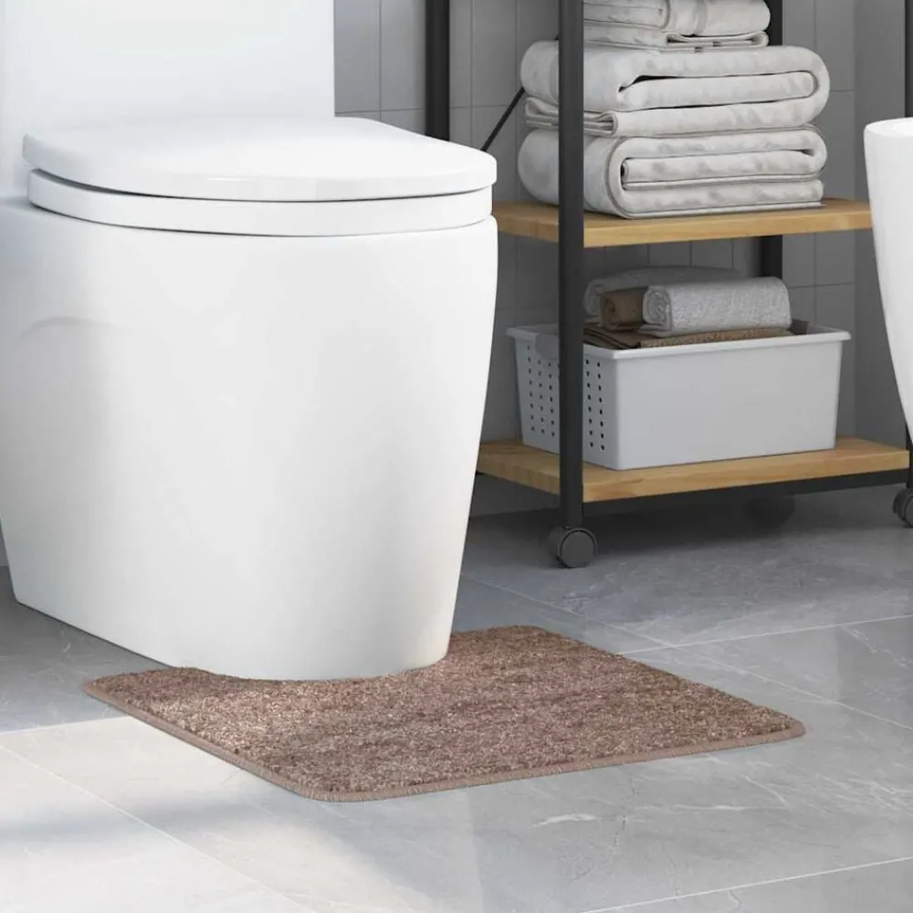 Badkameraccessoires*vidaXL Antislip Badmat met Toilet Cut 50 x 50 cm PP Bruin