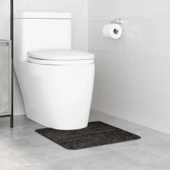 Badkameraccessoires*vidaXL Antislip Badmat met Toilet Cut 50 x 50 cm PP Donkergrijs