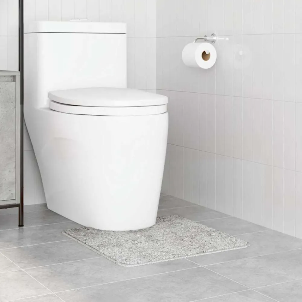Badkameraccessoires*vidaXL Antislip Badmat met Toilet Cut 50 x 50 cm PP Grijs