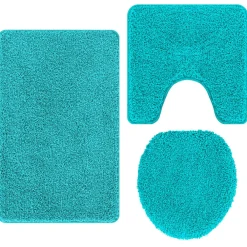 Badkameraccessoires*vidaXL Antislip Badmat Set 3 pcs PP Turquoise