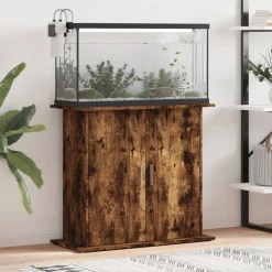 Huisdierbenodigdheden*vidaXL Aquariumstandaard 81x36x73 cm bewerkt hout kleurig Gerookt eiken