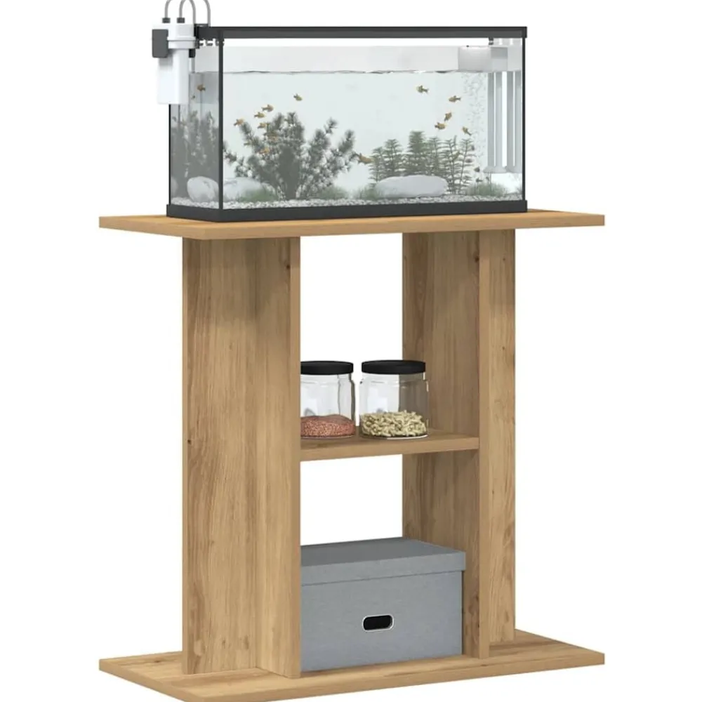 Aquariumstandaard 60x30x60cm bewerkt hout artisanaal eikenkleur>vidaXL Sale