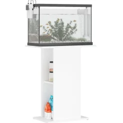 Huisdierbenodigdheden*vidaXL Aquariumstandaard 60,5x36x72,5 cm bewerkt hout Wit