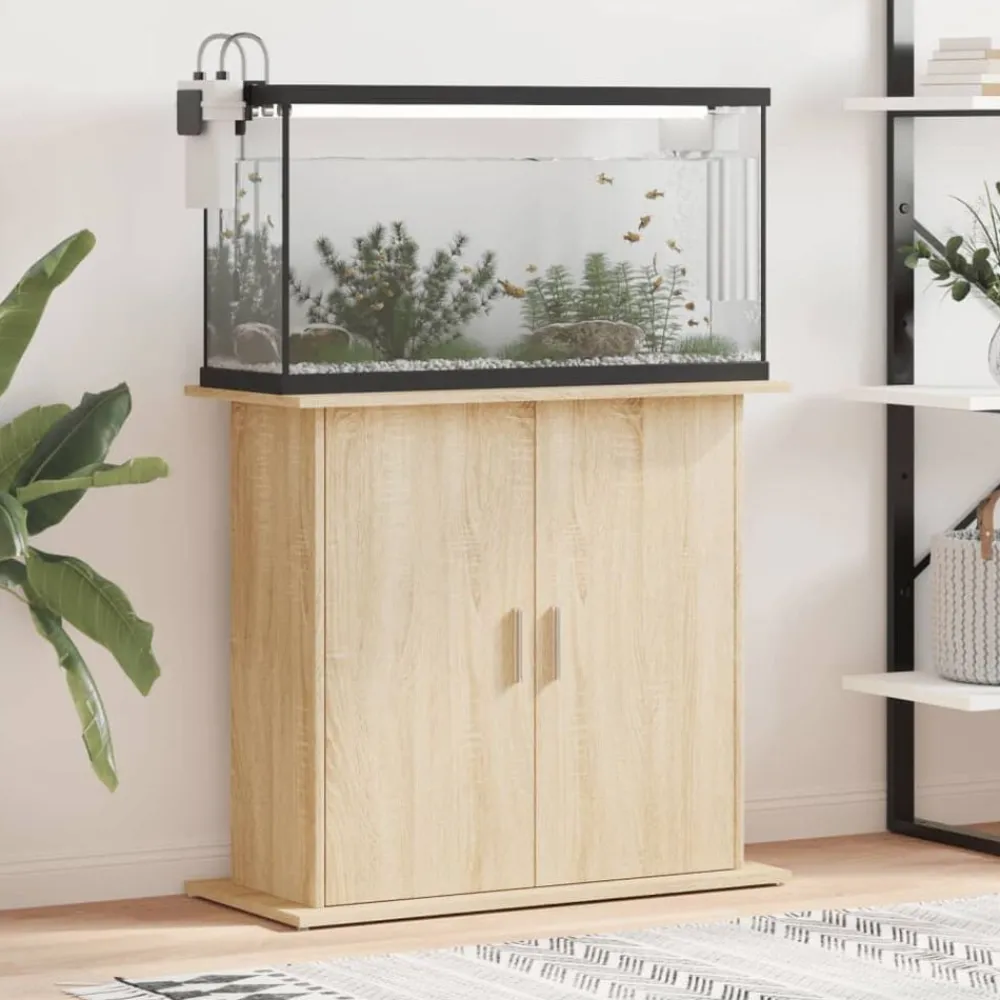 Huisdierbenodigdheden*vidaXL Aquariumstandaard 81x36x73 cm Bewerkt Hout Sonoma eiken