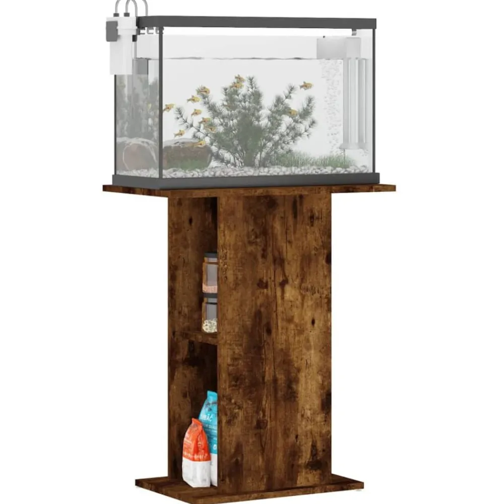 Huisdierbenodigdheden*vidaXL Aquariumstandaard 60,5x36x72,5 cm bewerkt hout Gerookt eiken
