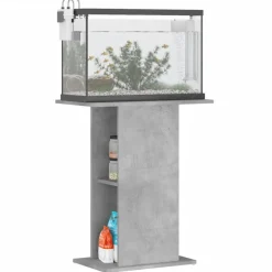 Huisdierbenodigdheden*vidaXL Aquariumstandaard 60,5x36x72,5 cm bewerkt hout Betongrijs