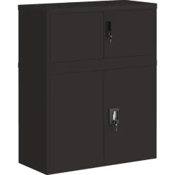 Kasten & Opbergmeubelen*vidaXL Archiefkast 90x40x110 cm staal Zwart