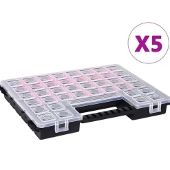 Bouwbeslag*vidaXL Assortimentsdozen 5 st met verdelers 385x283x50 mm kunststof