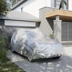 Autohoes voor SUV met gespriemen M volledig PEVA zilverkleurig>vidaXL Hot