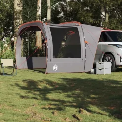 Buitensport*vidaXL Autotent waterdicht Grijs en oranje
