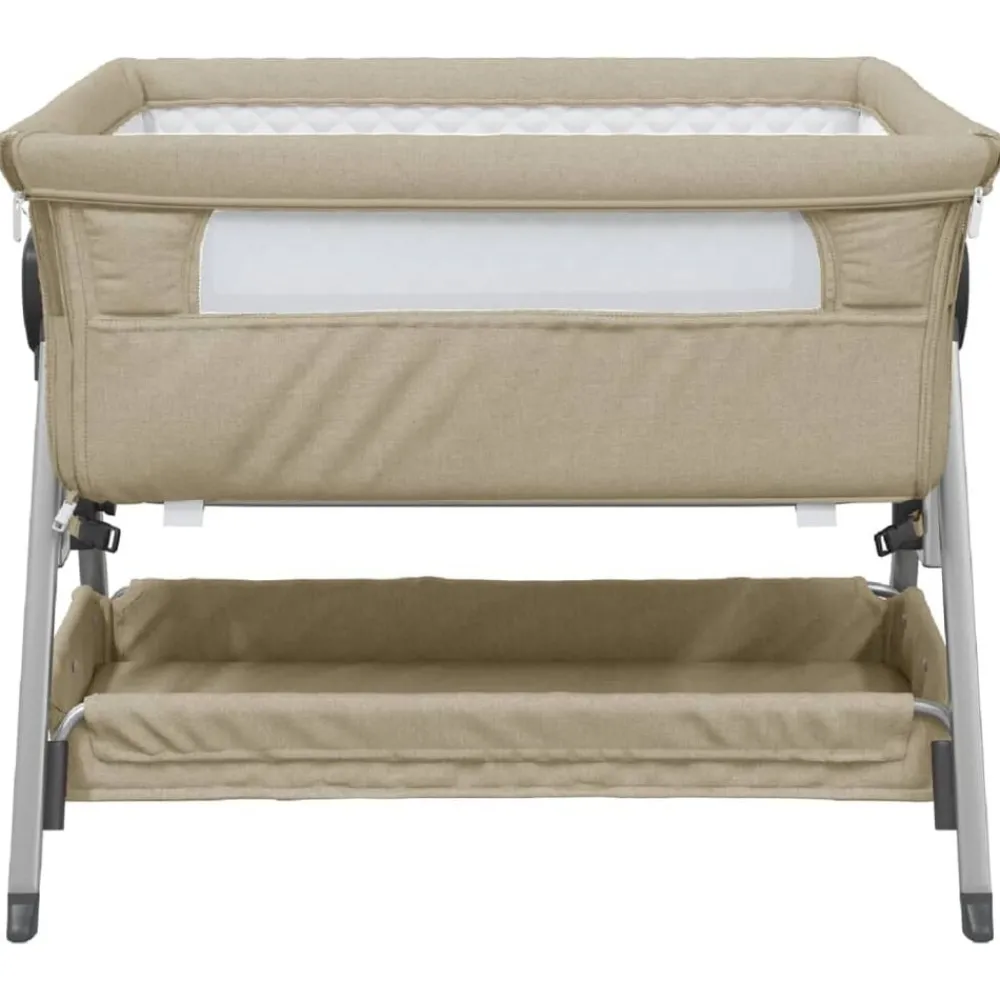Meubelen Voor Baby'S & Peuters*vidaXL Babybox met matras linnen Taupe