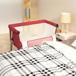 Babybox met matras linnen>vidaXL Outlet