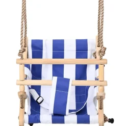 Babyschommel met veiligheidsgordel katoen hout blauw><noscript><img width=