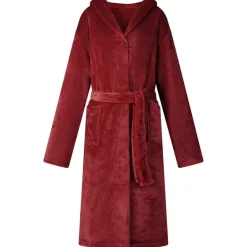 Badjas Hoodie Bordeaux Rood s Flanel>vidaXL Online