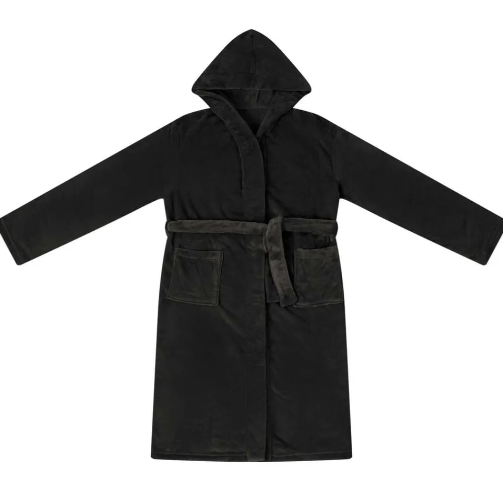 Kleding & Accessoires*vidaXL Badjas Hoodie s Flanel Zwart